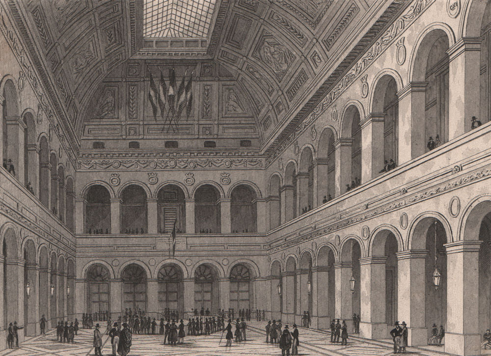 PARIS. Interior of the exchange. BICKNELL 1845 old antique print picture